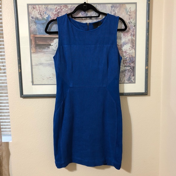 Greylin Dresses & Skirts - NWOT Greylin Electric Blue Faux Suede Dress